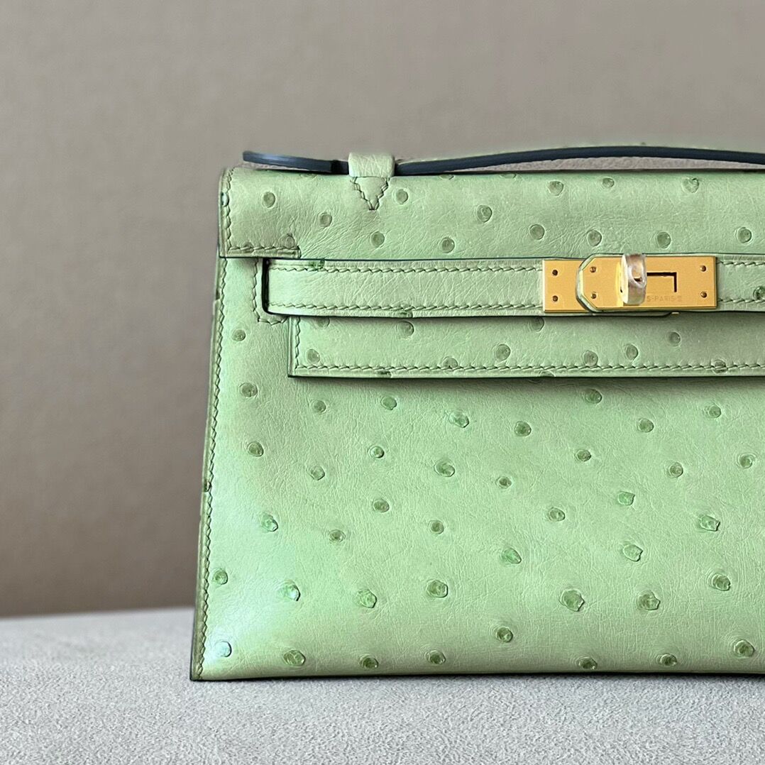 Hermes Kelly1 Mini 22 South African ostrich skin