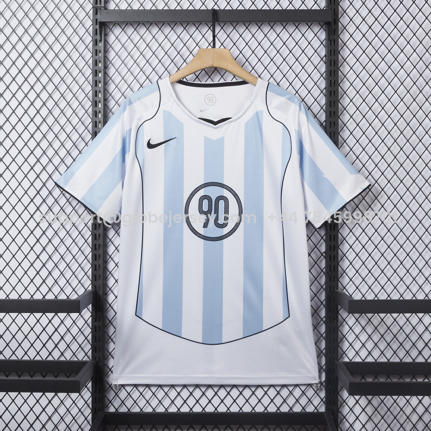 Argentina 25-26 Retro Style Total 90 Blue White Jersey - Fans Version