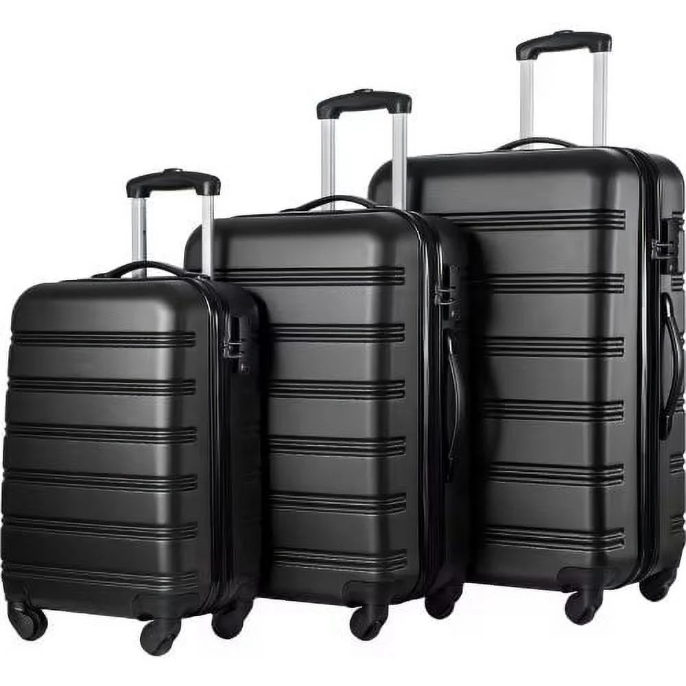 Expandable Suitcase Set of 3 with Double Spinner Wheels, Indestructible PP Material Hard Shell Luggage Sets TSA Lock, Carry on Expandable, Lightweight,20