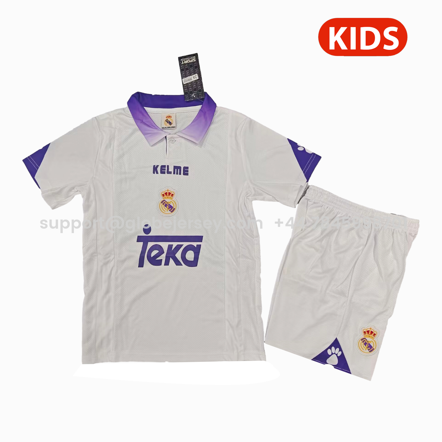 Retro Real Madrid 1997-98 Home Kids Kit