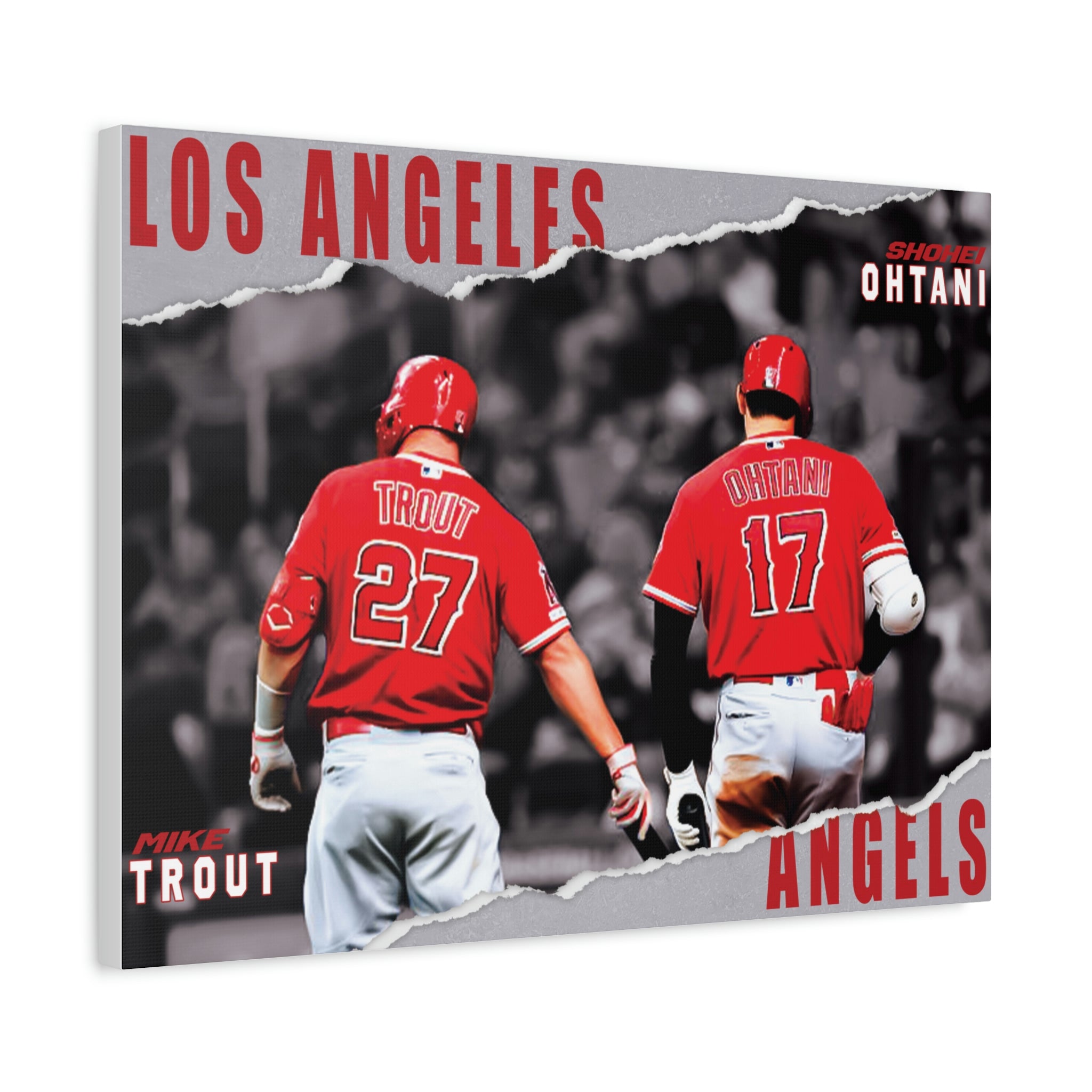 Mike Trout & Shohei Ohtani Los Angeles Angels MVP Teammates Premium Wall Art Canvas Wrap
