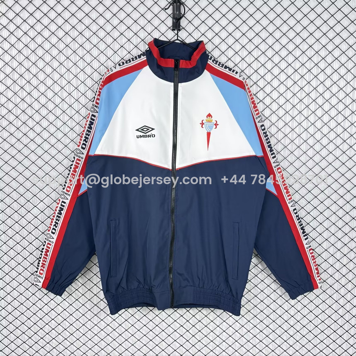 Retro Celta Vigo 1998-99 Windbreaker Jacket - White And Blue