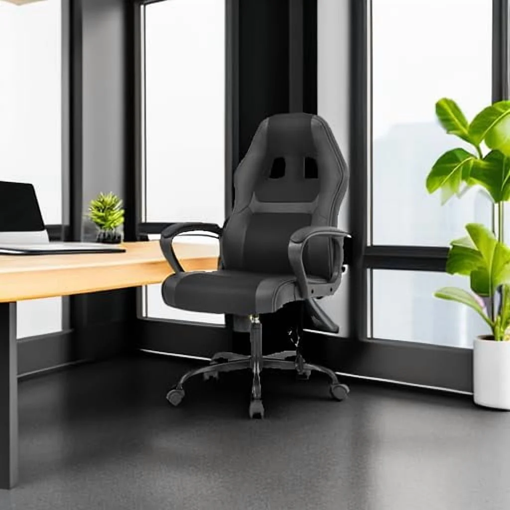 PayLessHere Gaming Office Chair - PU Leather w/Massage & 360�� Swivel for Adults��Black