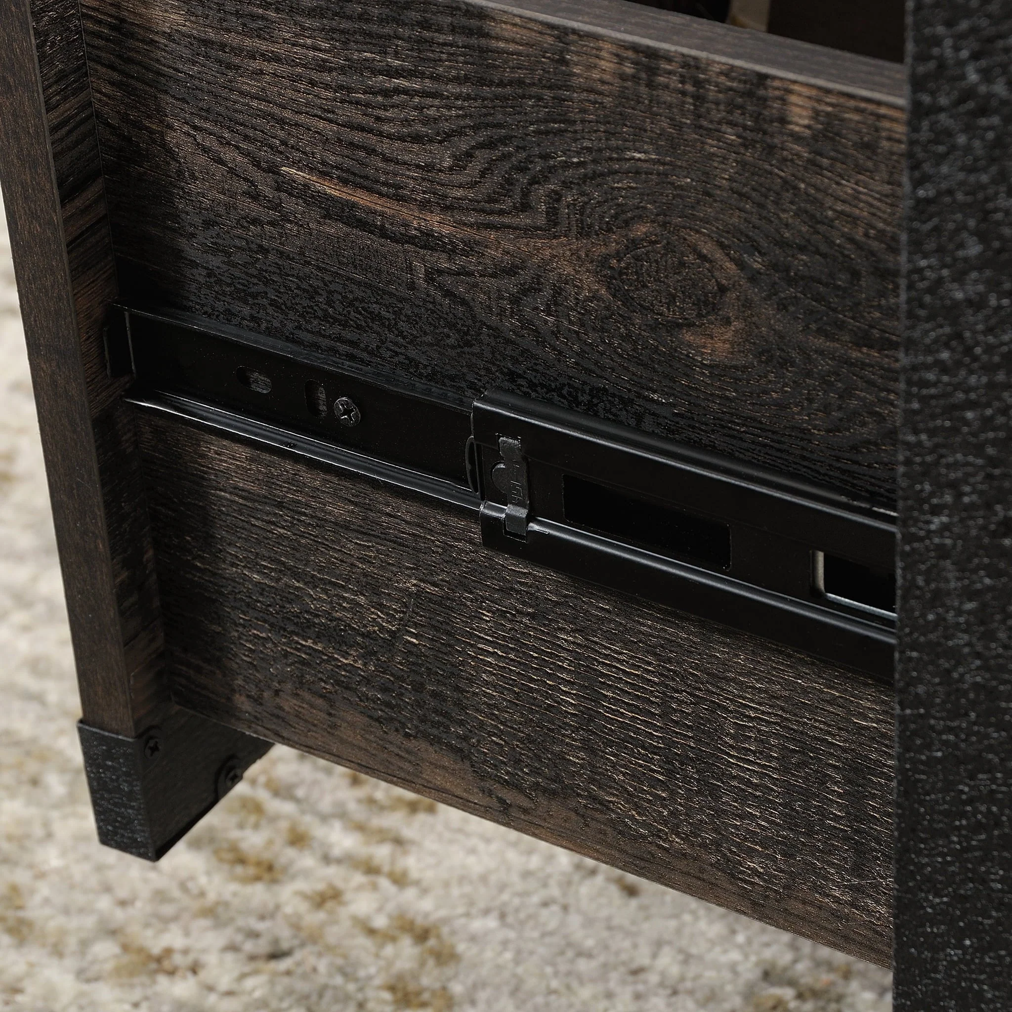Sauder Steel River Desk, Carbon Oak Finish