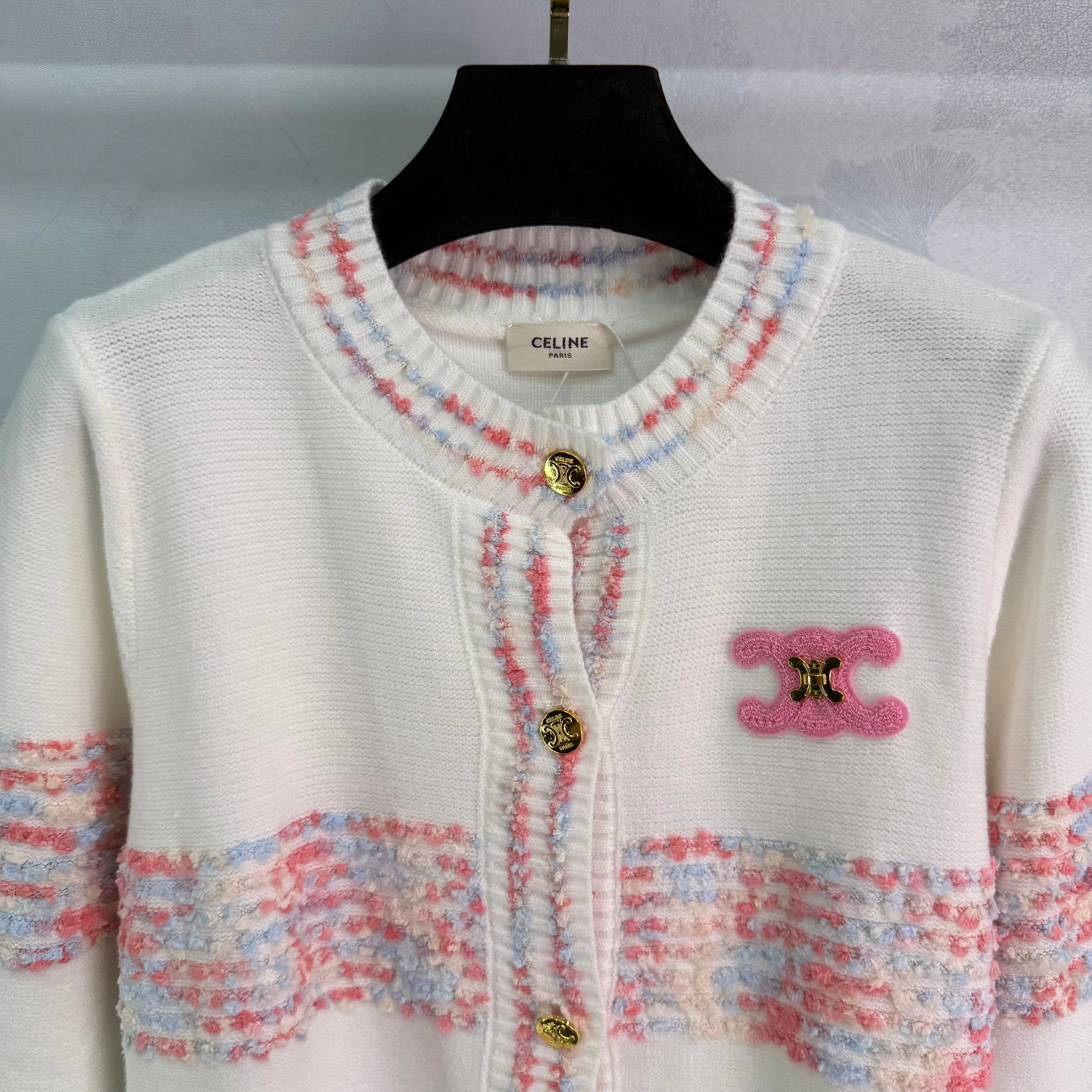 Arc de Triomphe knitted round neck long-sleeved cardigan