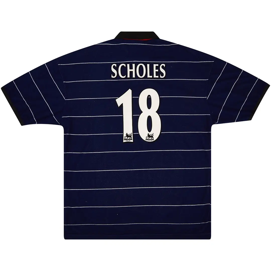 Scholes #18 Retro Manchester United 1999/00 Away Soccer Jersey
