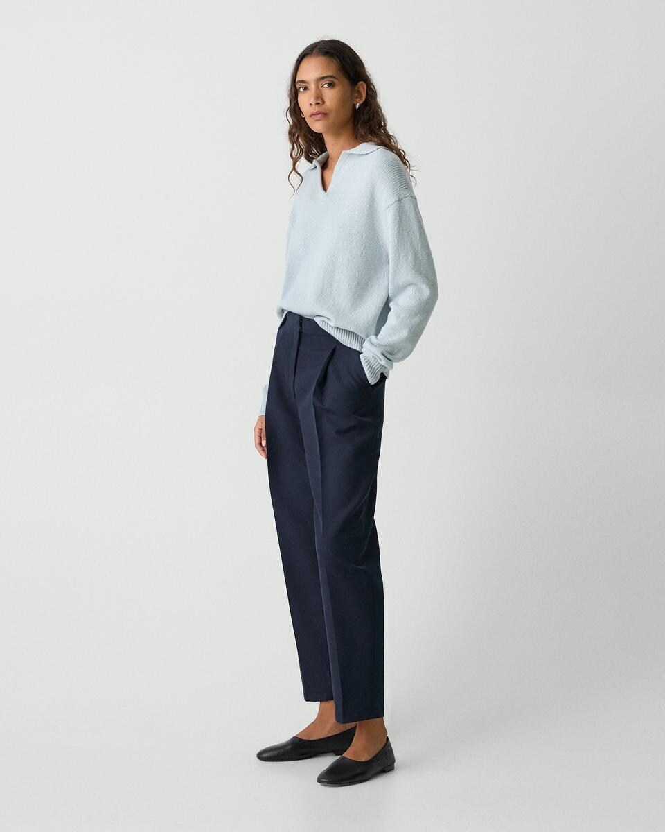 Tapered High-Rise Pant in Wool-Blend