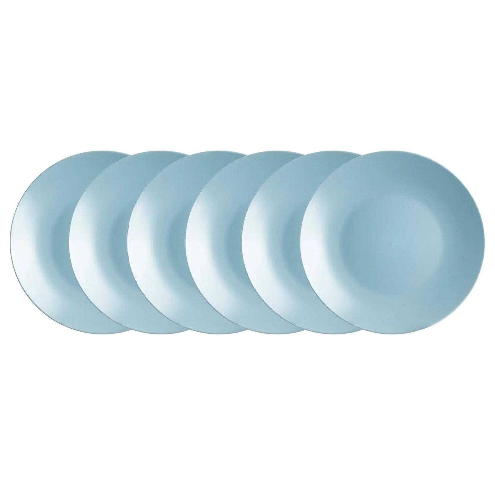 Turquoise Dinnerware Set 18pc - Color Life Stoneware Coupe Dinner Plates & Bowls - Dishwasher & Microwave Safe, Modern Matte & Shiny Black Finish