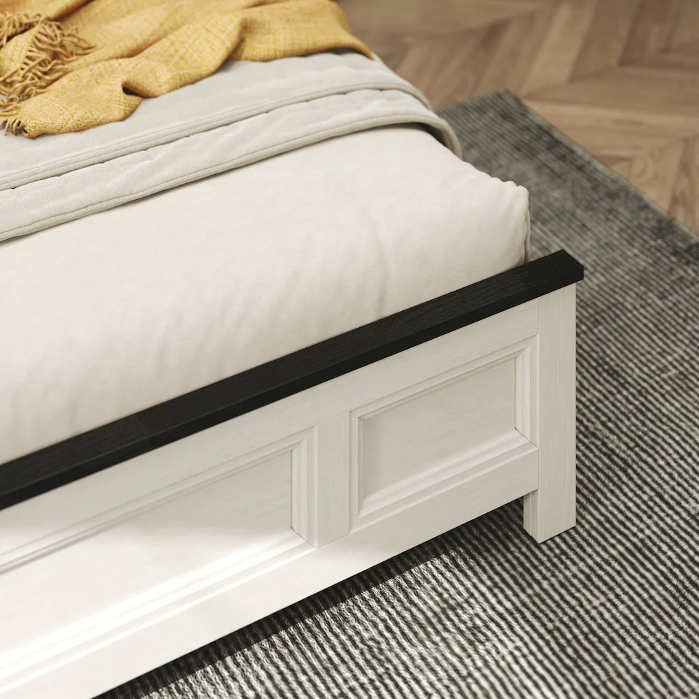 Roundhill Furniture Realynn 3-Pc Bedroom Set, King Panel Bed, 2 Nightstands