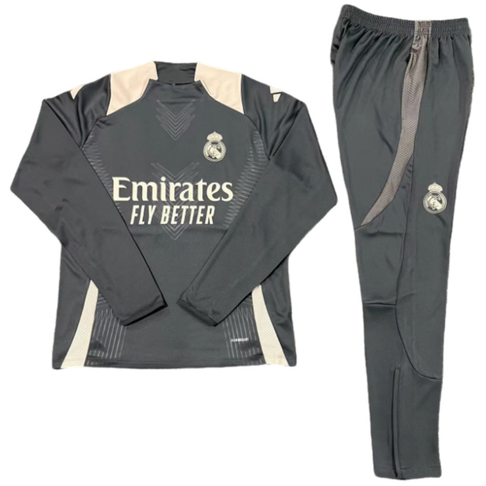 2024-25 New Season Real Madrid Dark Grey Children's Training Jersey