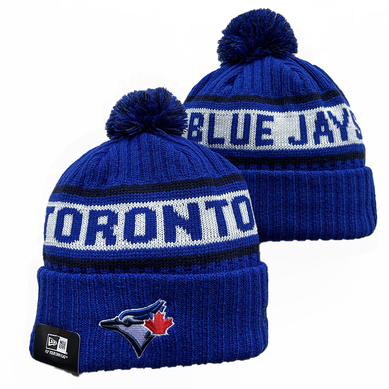 Royal Toronto Blue Jays Cuffed Knit Hat with Pom