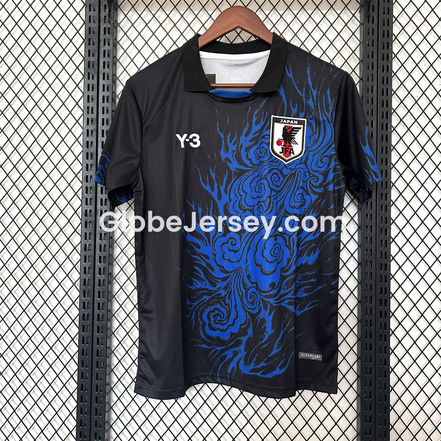 Japan 25-26 Y-3 Blue Flame Black Special Jersey - Fans Version