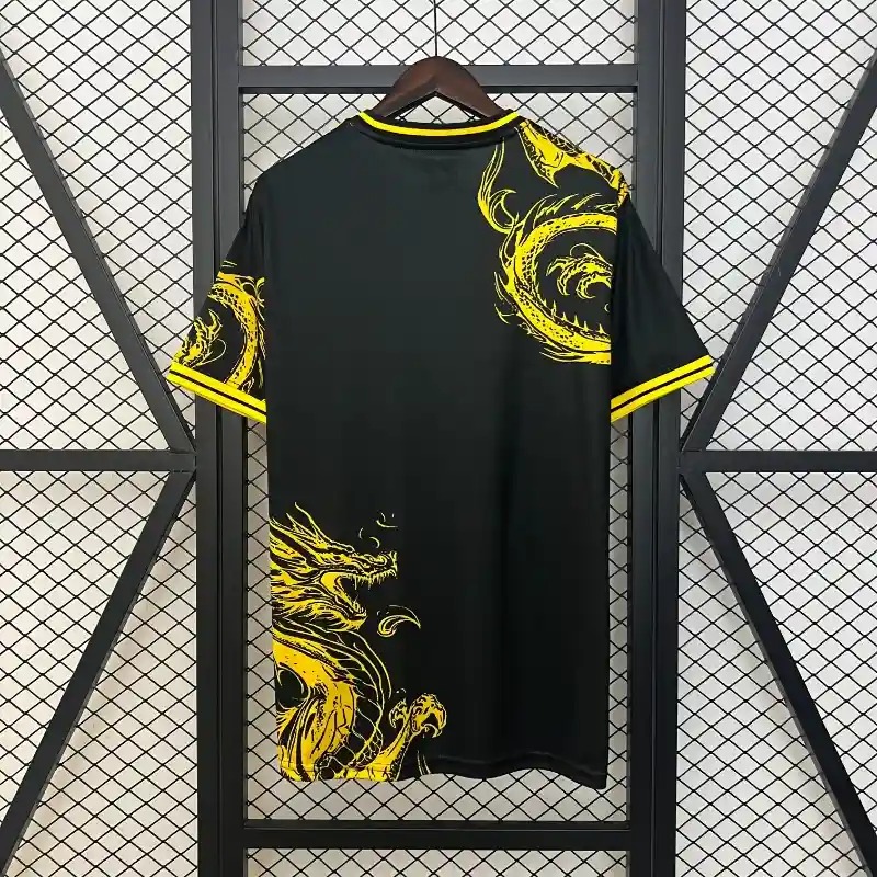 2024/2025 Real Madrid Special Glod Dragon Black Football Shirt 1:1 Thai Quality
