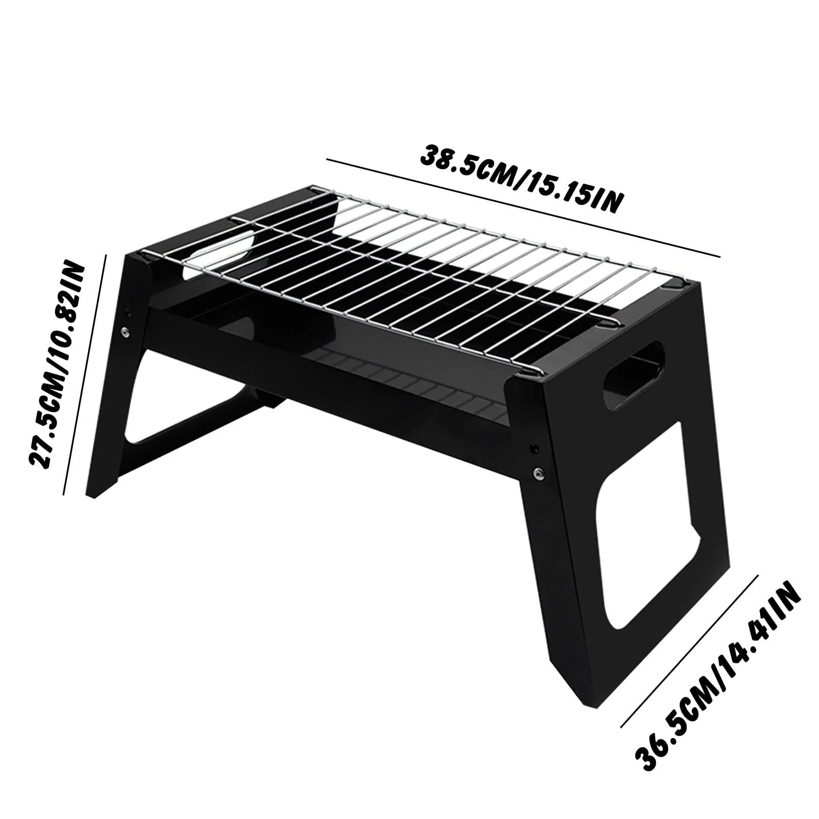 Fridja Folding Portable Barbecue Charcoal Grill, Barbecue Desk Tabletop Outdoor Stainless Steel Smoker BBQ for Camping Picnics Beach