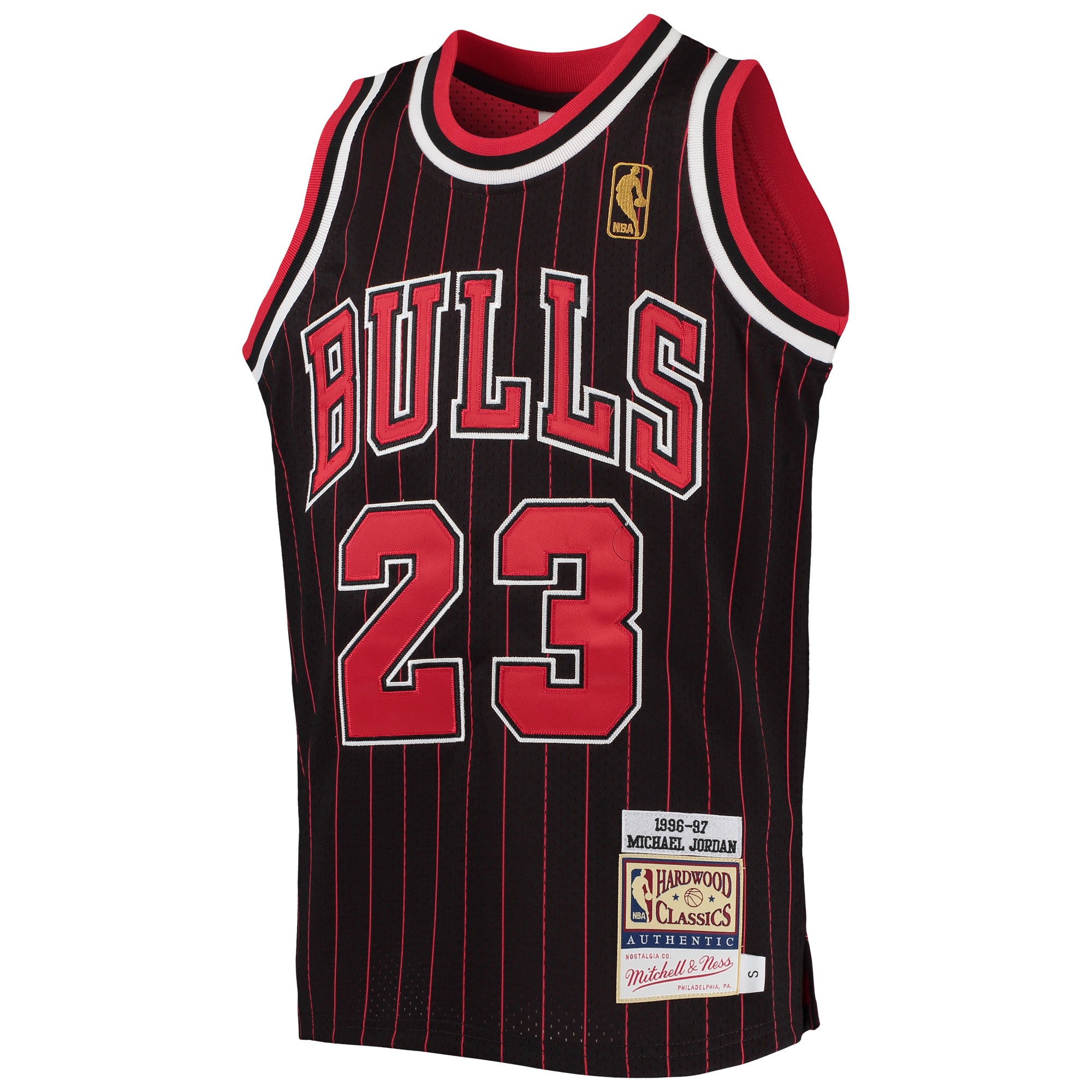 Youth Chicago Bulls Michael Jordan Mitchell & Ness Black/Red 1996-97 Hardwood Classics Authentic Jersey
