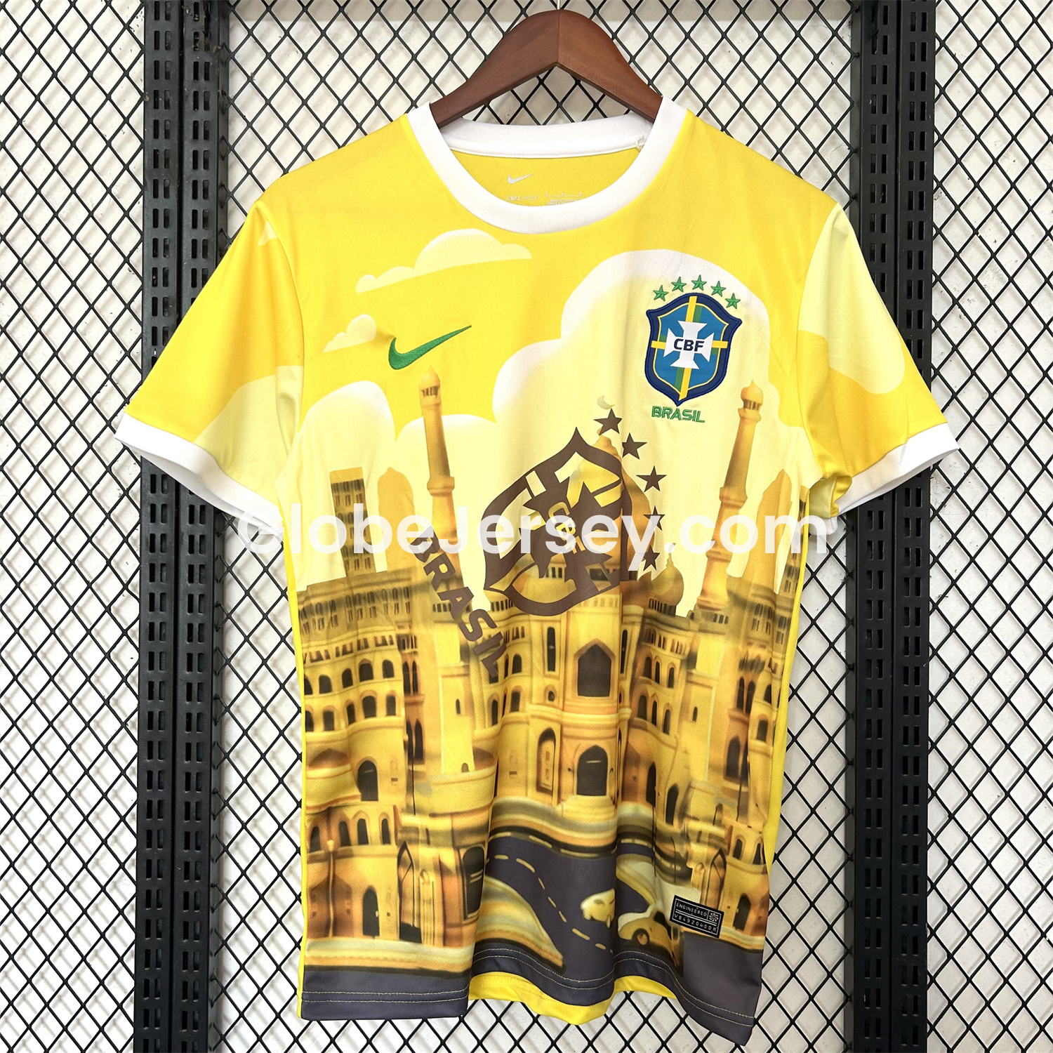 Brazil 2025-26 Church Silhouette Yellow Jersey - Fans Version