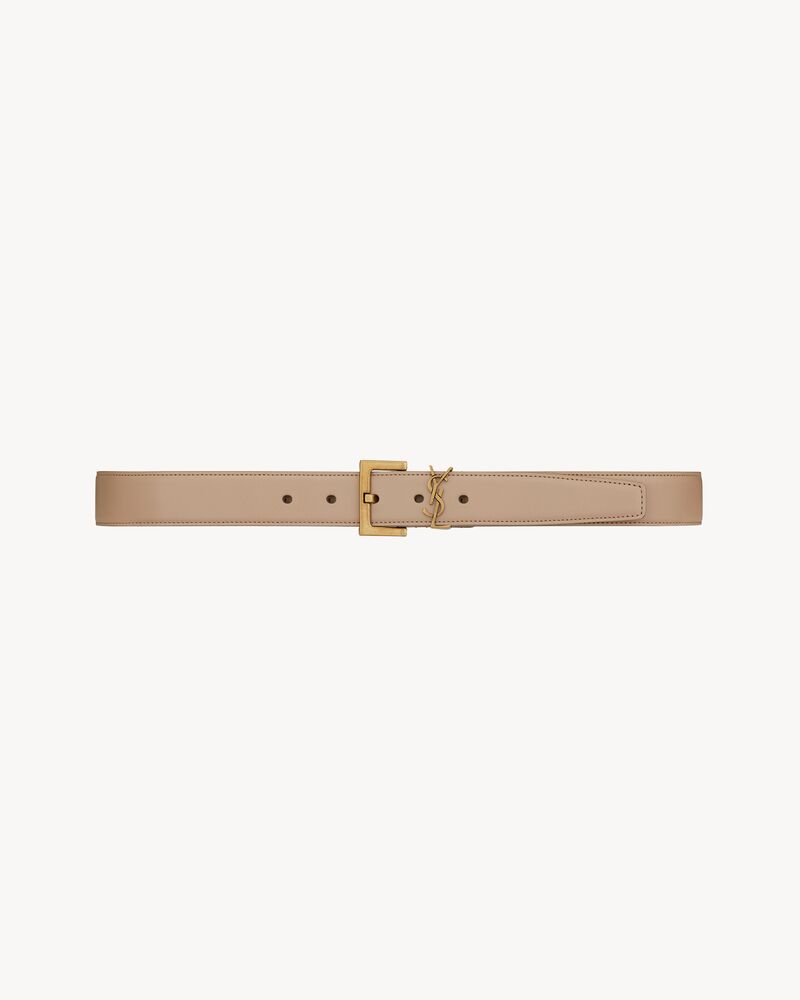 cassandre belt with square buckle in shiny box leather