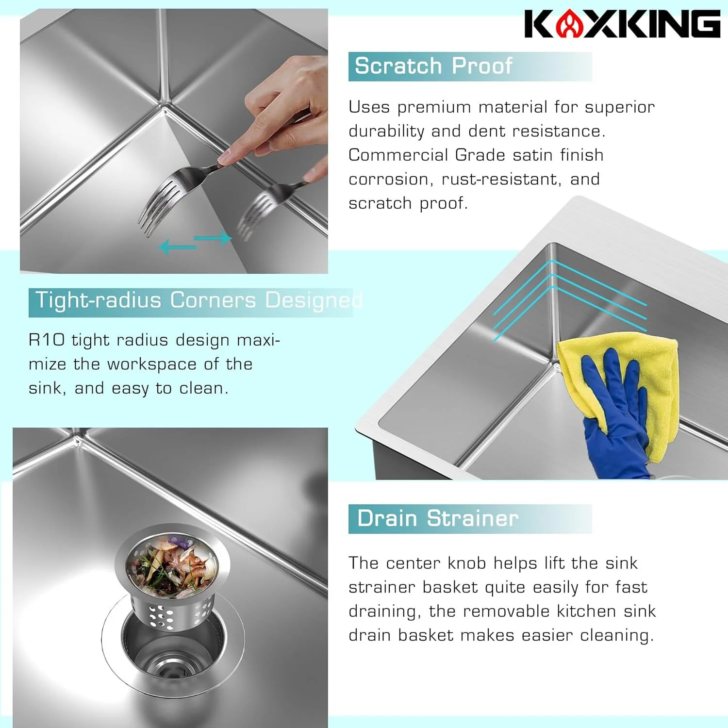 33 x 22 Inch Black Stainless Steel Single Bowl Kitchen Sink, Drop-In Topmount, 18 Gauge, with Bottom Grid and Drain Strainer Set
