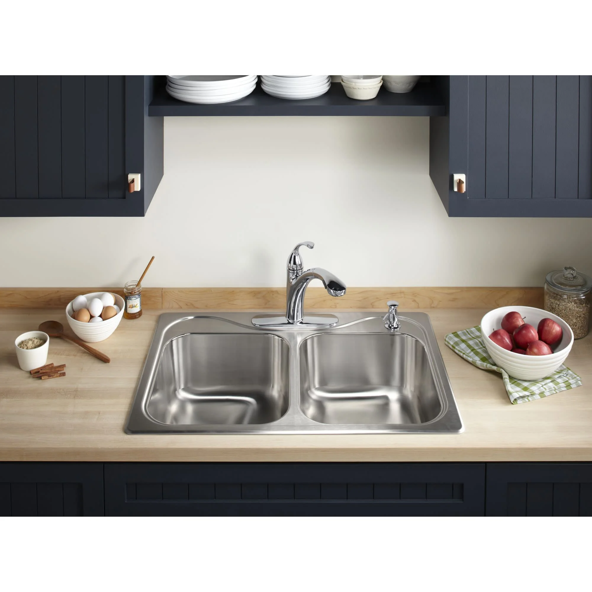 STERLING 11850-3-NA Southhaven 33-inch by 22-inch Top-mount Double Equal Bowl
