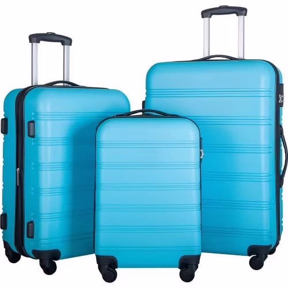 Expandable Suitcase Set of 3 with Double Spinner Wheels, Indestructible PP Material Hard Shell Luggage Sets TSA Lock, Carry on Expandable, Lightweight,20