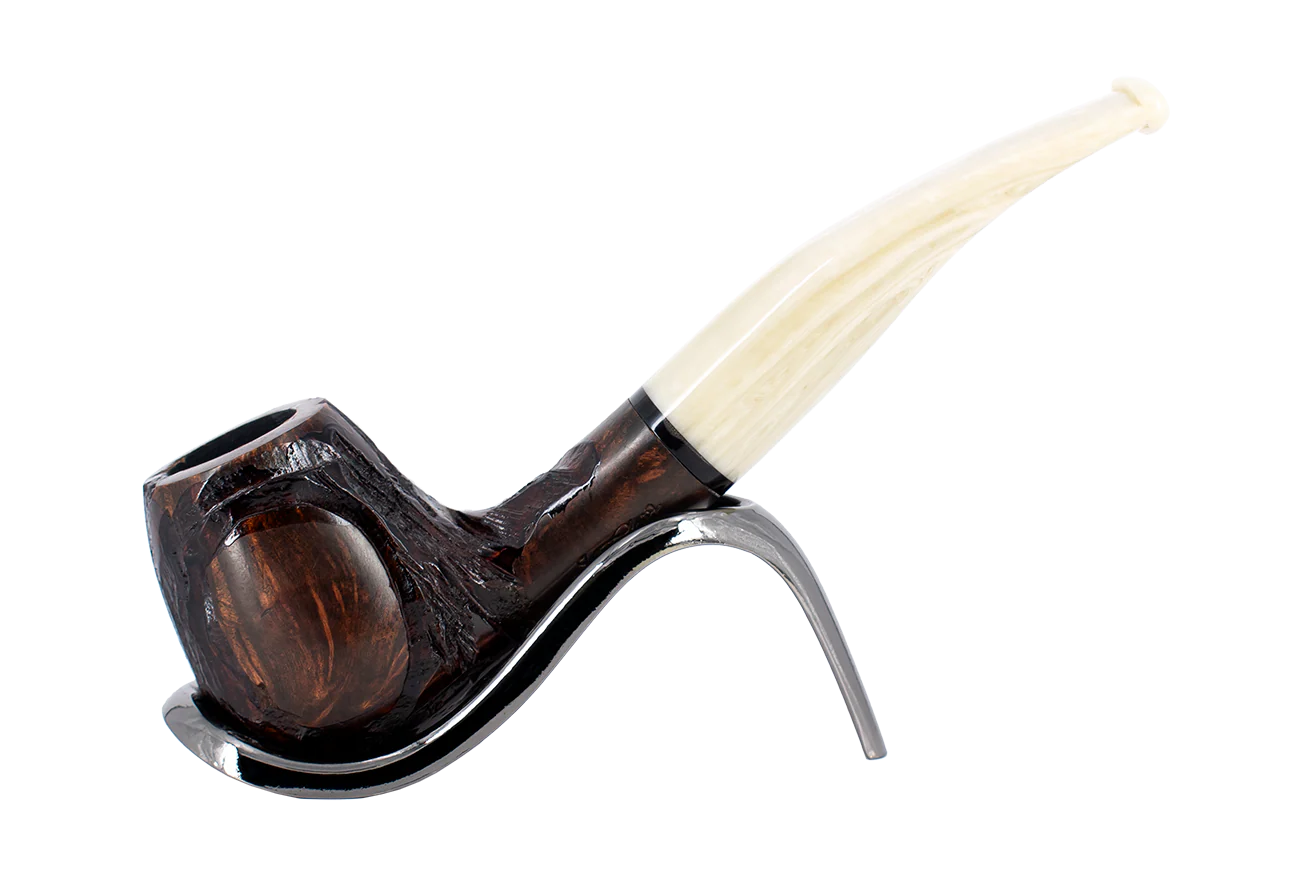 Jean Claude 9mm Filter Dark Rustic Briar Smoking Pipe - Shape 55