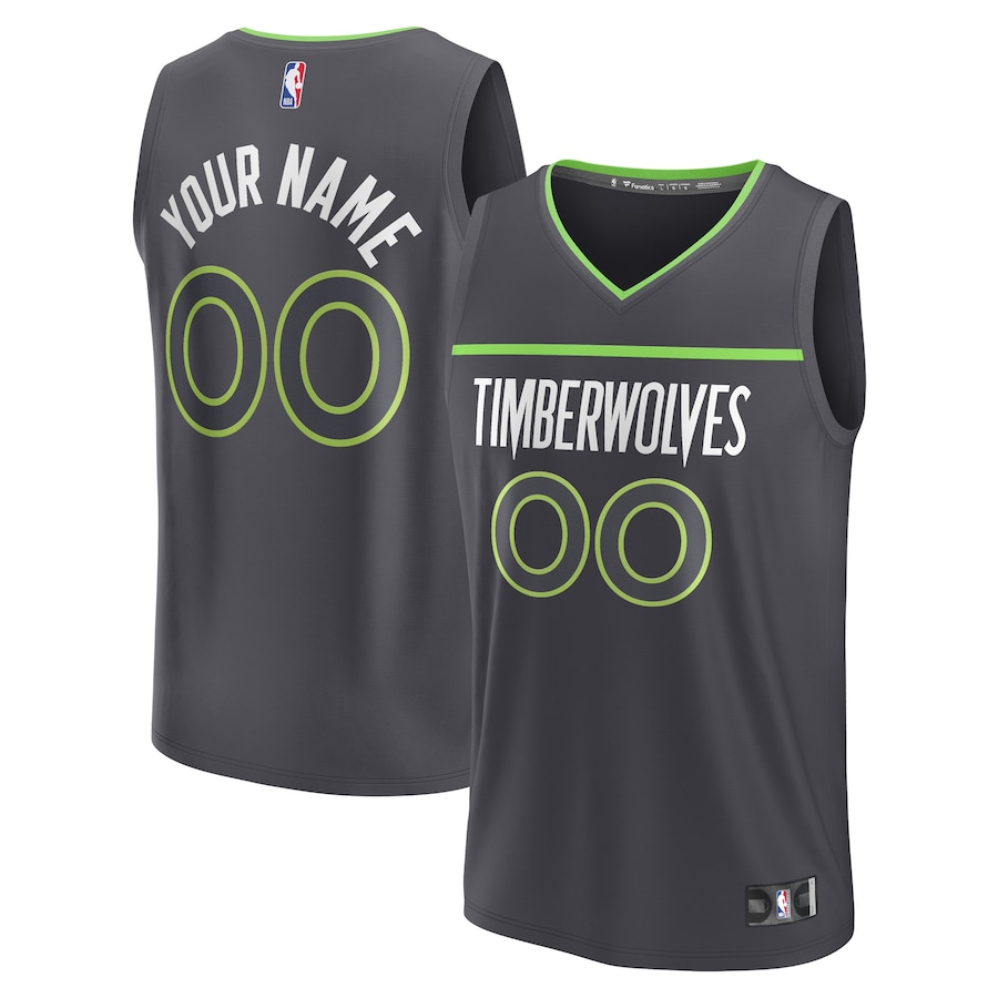 Youth Minnesota Timberwolves Fanatics Black Custom Fast Break Jersey - Statement Edition