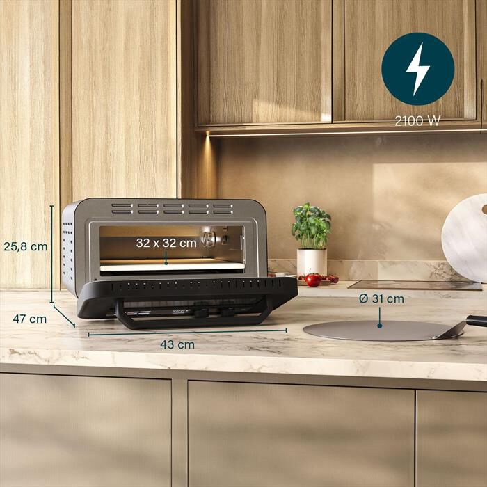 PRINCESS - 112780 - FORNO PER PIZZA PRO MAX-Nero / Metallo