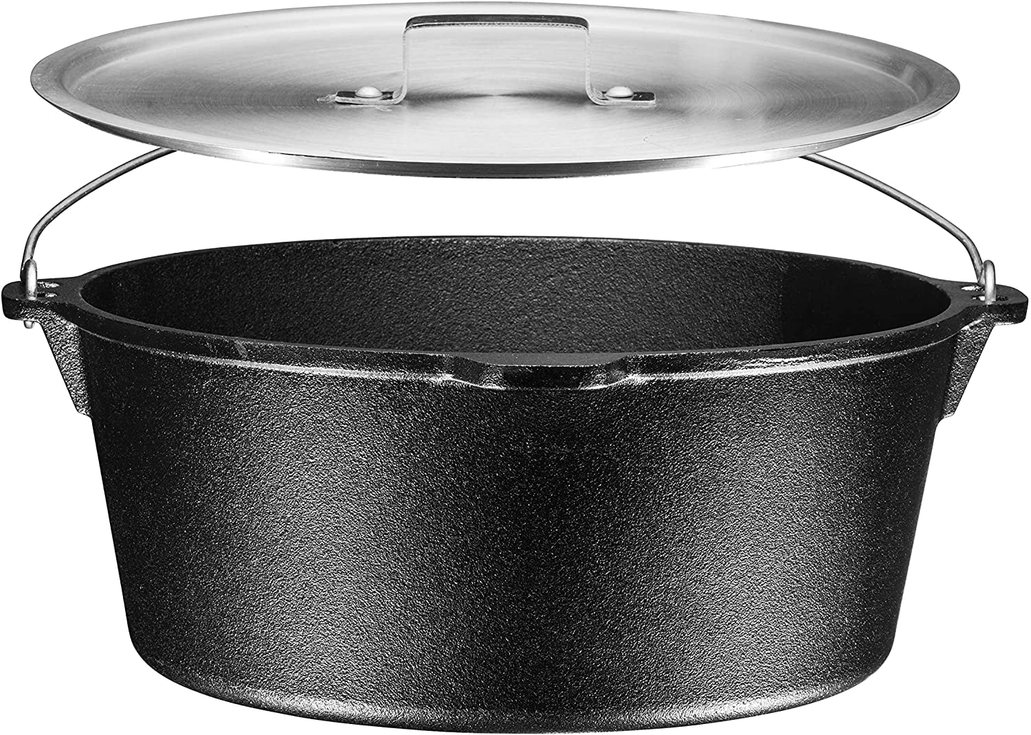 Bruntmor | Pre-Seasoned Cast Iron Fish Fryer 9 Quart Stock Pot Dutch Oven