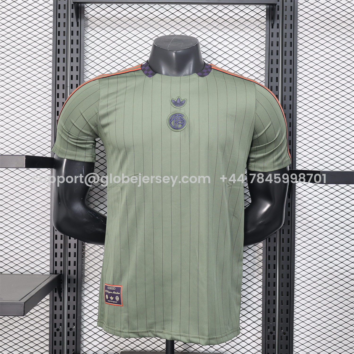 Bayern Munich 25-26 Trefoil Grey Green Travel Jersey - Player Version