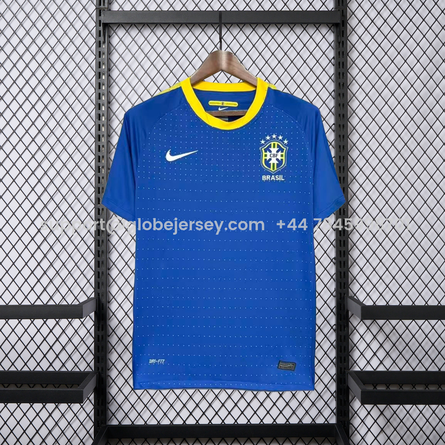 Retro Brazil 2010 Away Blue Jersey