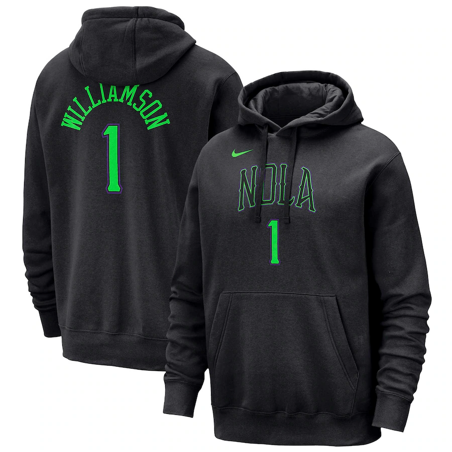 Men's  Zion Williamson Black New Orleans Pelicans 2023/24 City Edition Name & Number Pullover Hoodie