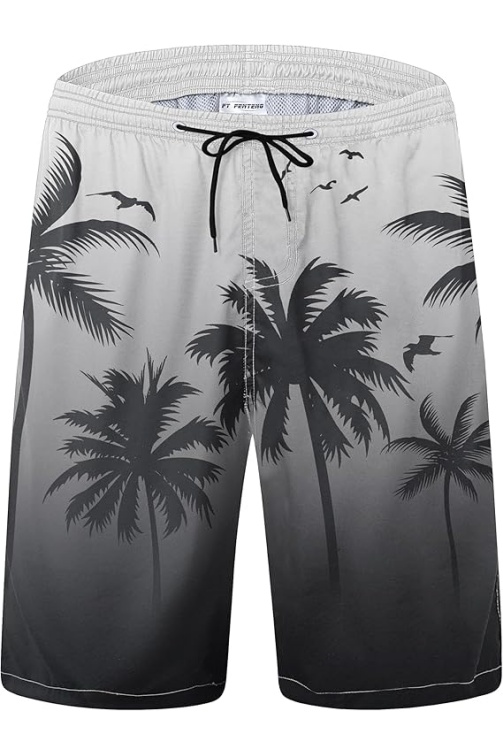 Mens Swim Trunks Quick Dry Board Shorts with Mesh Liner