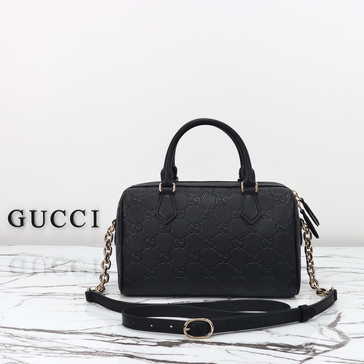 Gucci GG Emblem Medium Boston Black