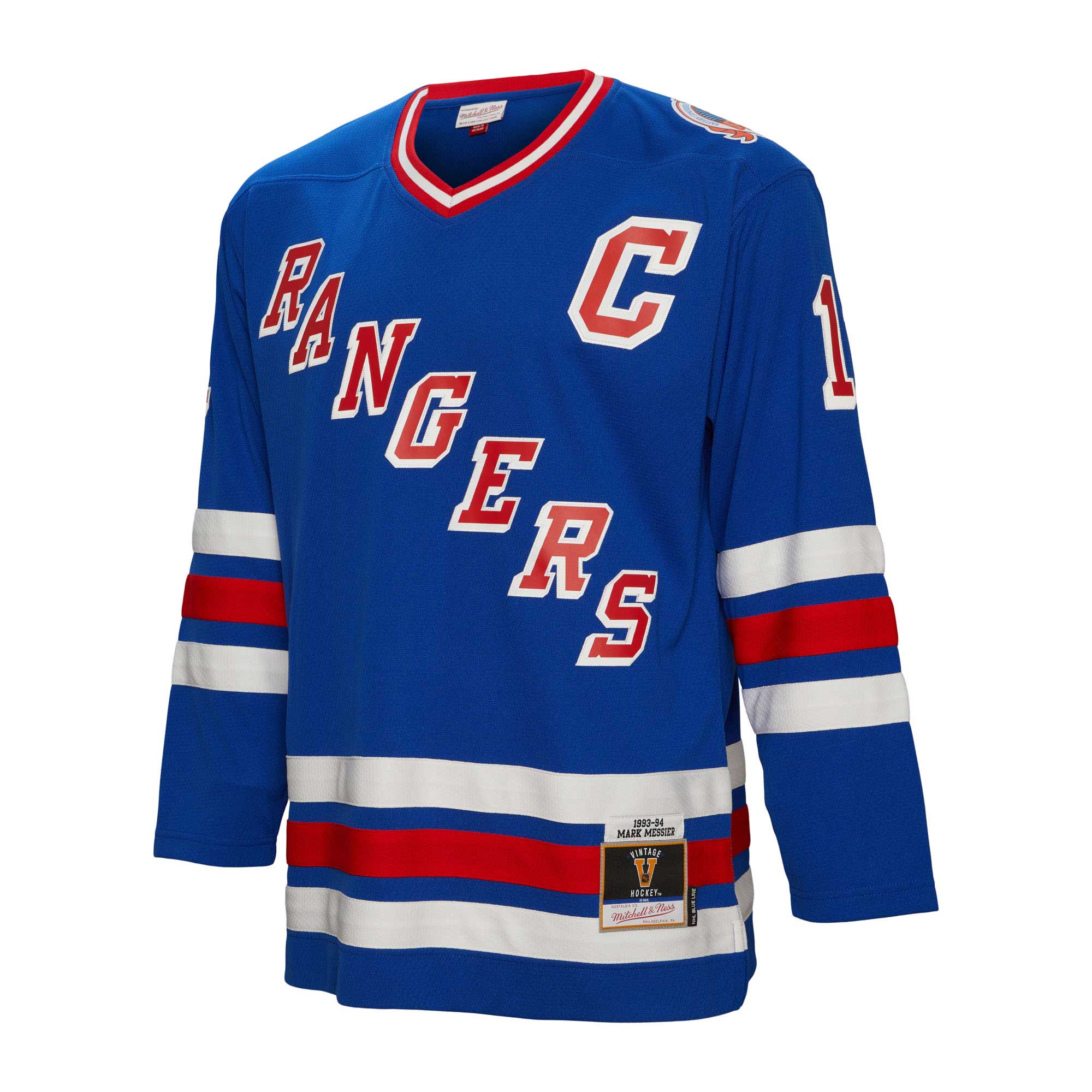 Mark Messier New York Rangers Mitchell & Ness Big & Tall 1993 Captain Patch Blue Line   Jersey – Blue