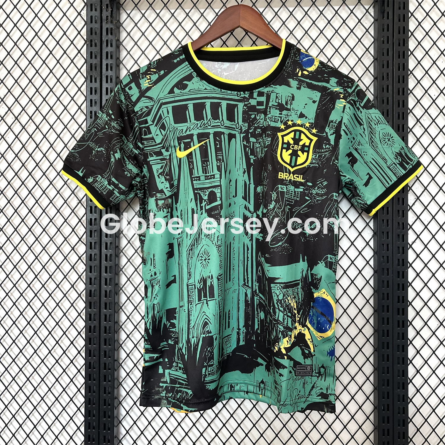 Brazil 2024 Black and Green Church Jersey - Fans Version