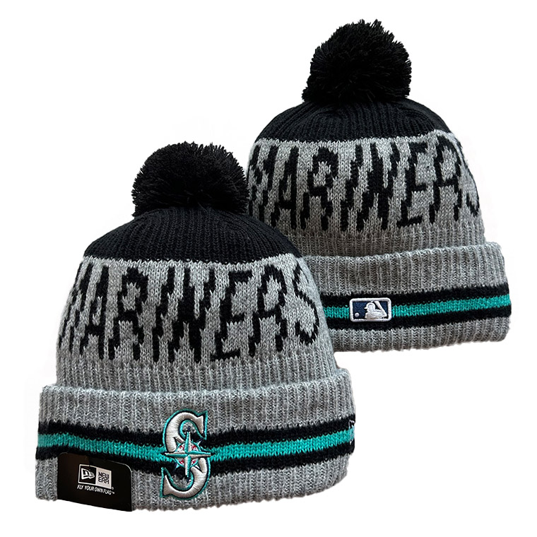 Seattle Mariners Repeat Cuffed Knit Hat with Pom