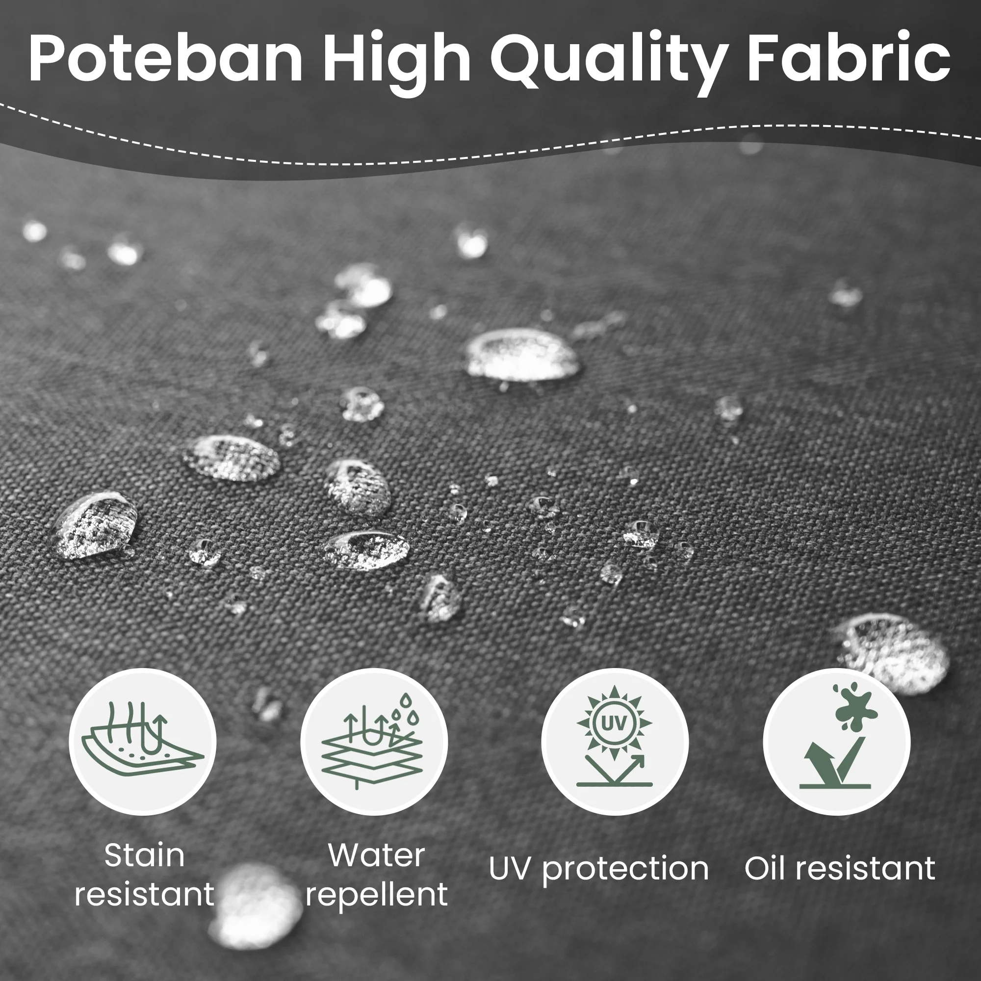 Poteban 7 Pieces Outdoor Sectional Sofa Set , PE Wicker Rattan Slanted Back Outdoor Conversation with Cushions and Glass Coffee Table for Backyard Garden, Dark Gray