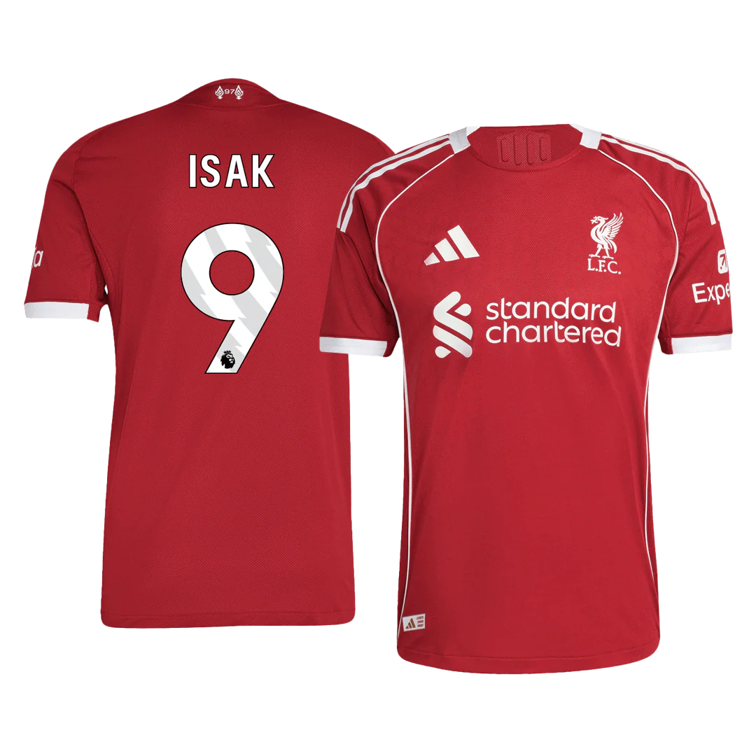 ISAK #9 Liverpool Home Player Version Soccer Jersey 2025/26