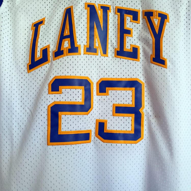 Jordan Laney High School No. 23 White Premium Mesh Jersey