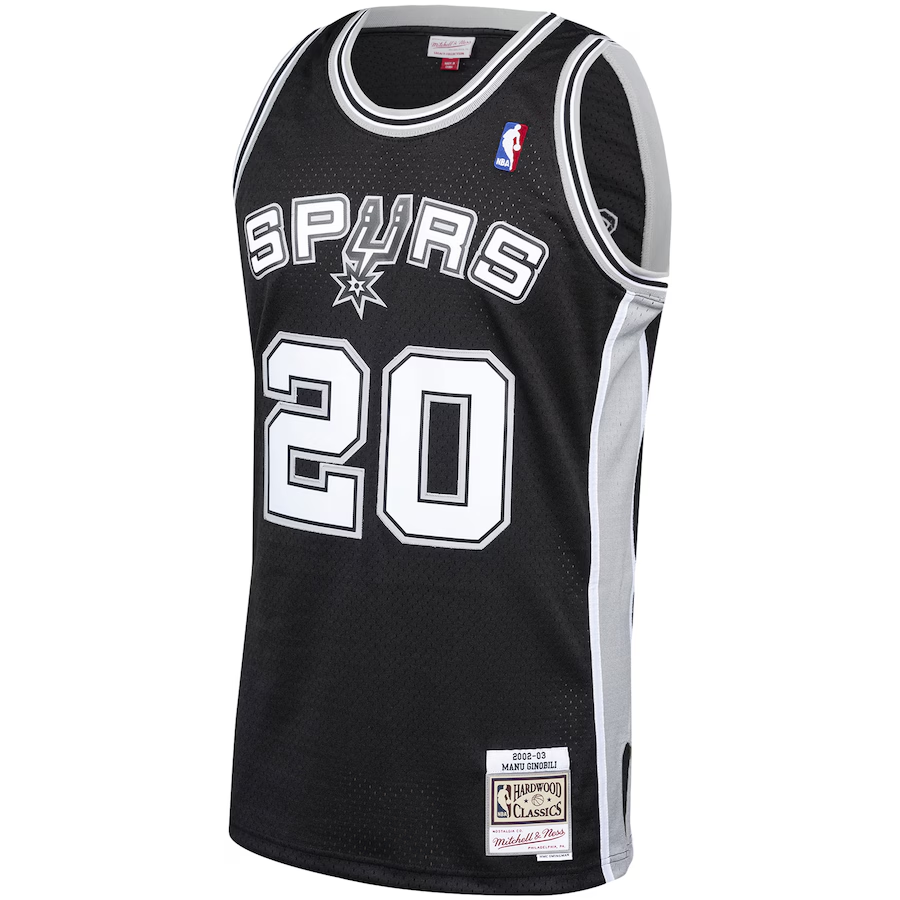 San Antonio Spurs Manu Ginobili Black Hardwood Classics Swingman Jersey