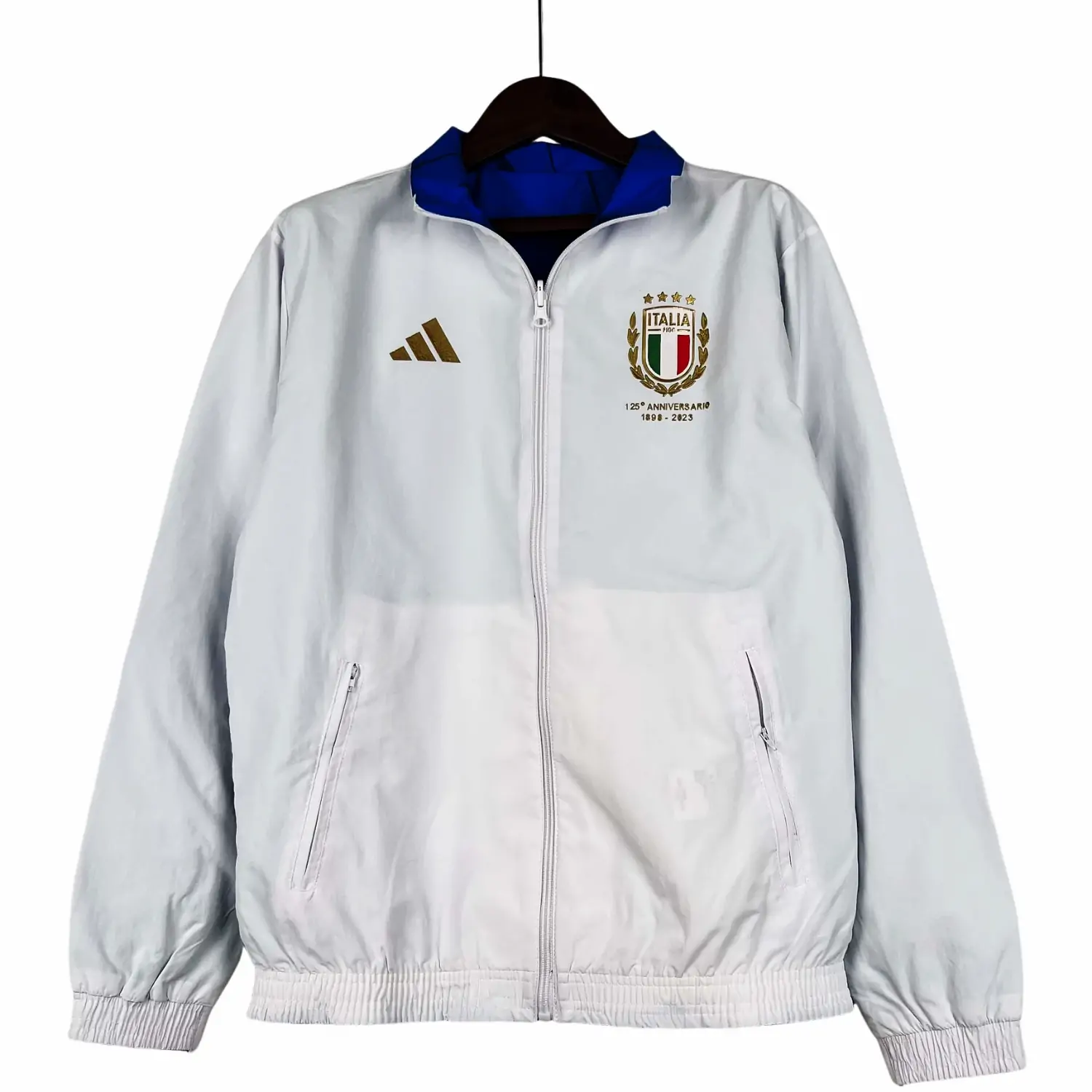 2023-2024 Italy Reversible Windbreaker (White-Blue)Soccer Jersey 1:1 Thai Quality