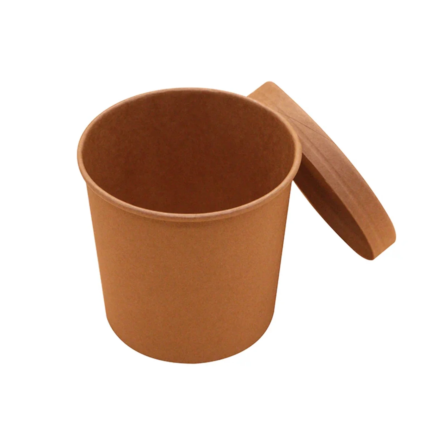 32oz Kraft Paper Soup Container (500pcs) | Take-Out | Round Paper Bowl