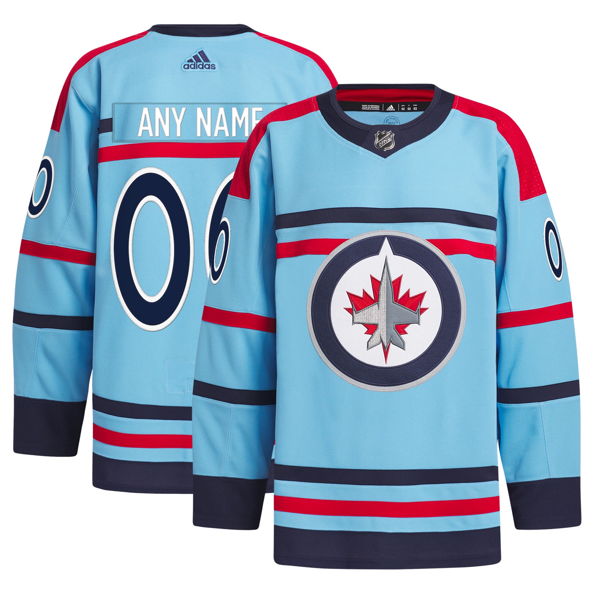 Winnipeg Jets    Anniversary Primegreen  Custom Jersey – Light Blue