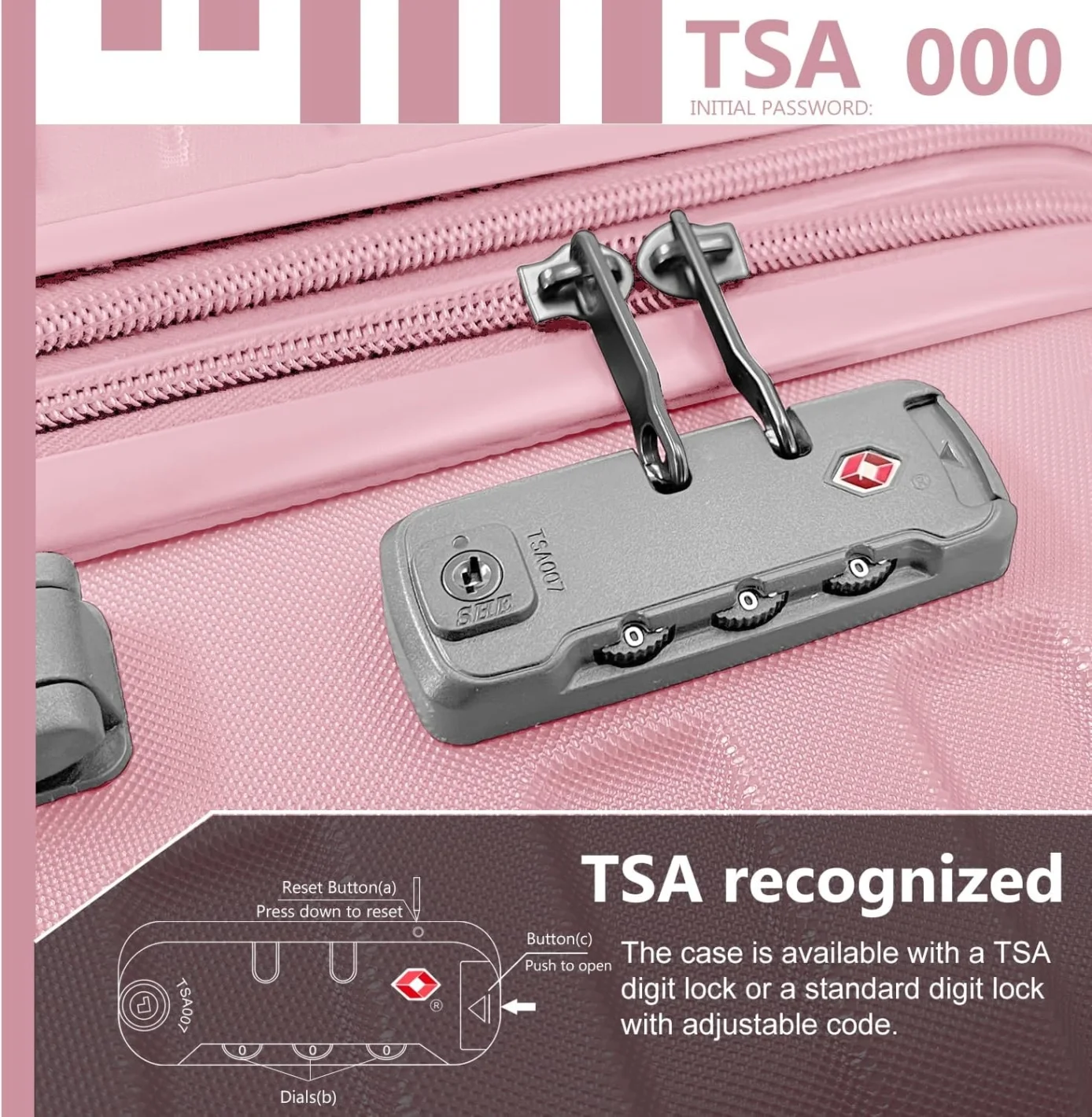 6-Piece Hardshell Luggage Set with Expandable Spinner Suitcases & TSA Lock, 25% Extra Capacity, Duffel Bag & Toiletry Kit, Cream ABS Suitcases