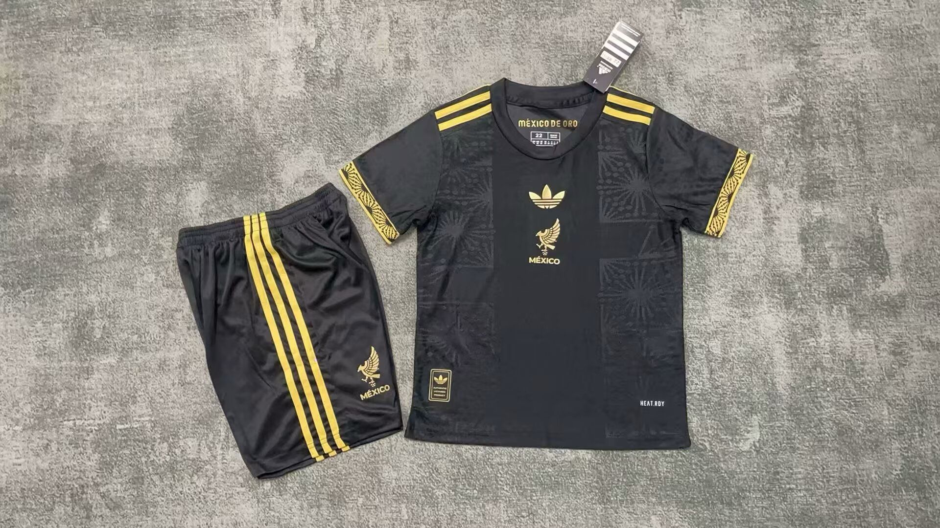 2025 Kids Size Mexico Special Edition Gold Cup Black Football Shirt 1:1 Thai Quality