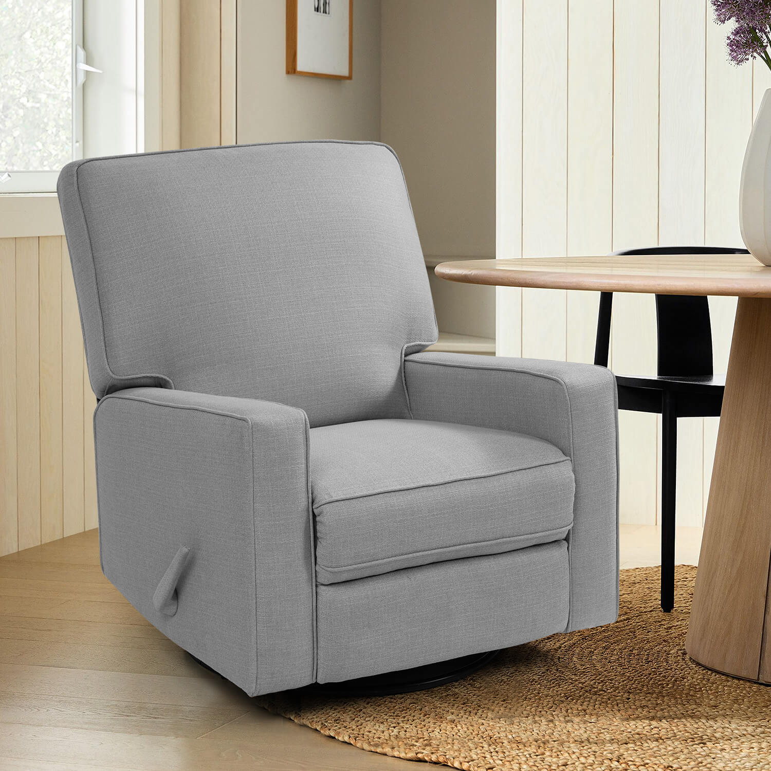 Manual Recliner Nursery Glider & Swivel Rocking Recliner Chair. Fabric