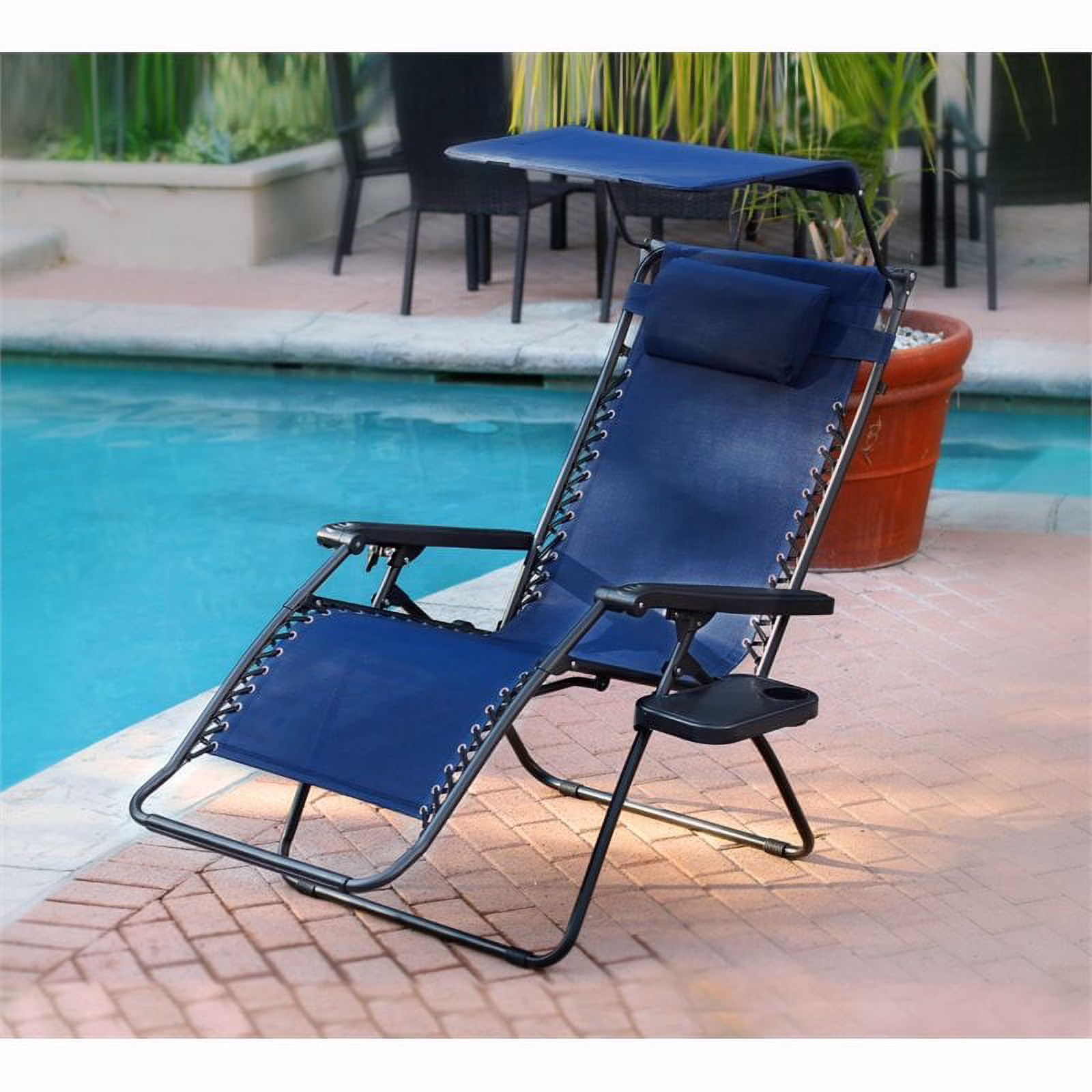 Jeco Oversized Olefin Oversized Zero Gravity Patio Recliner in Mocha