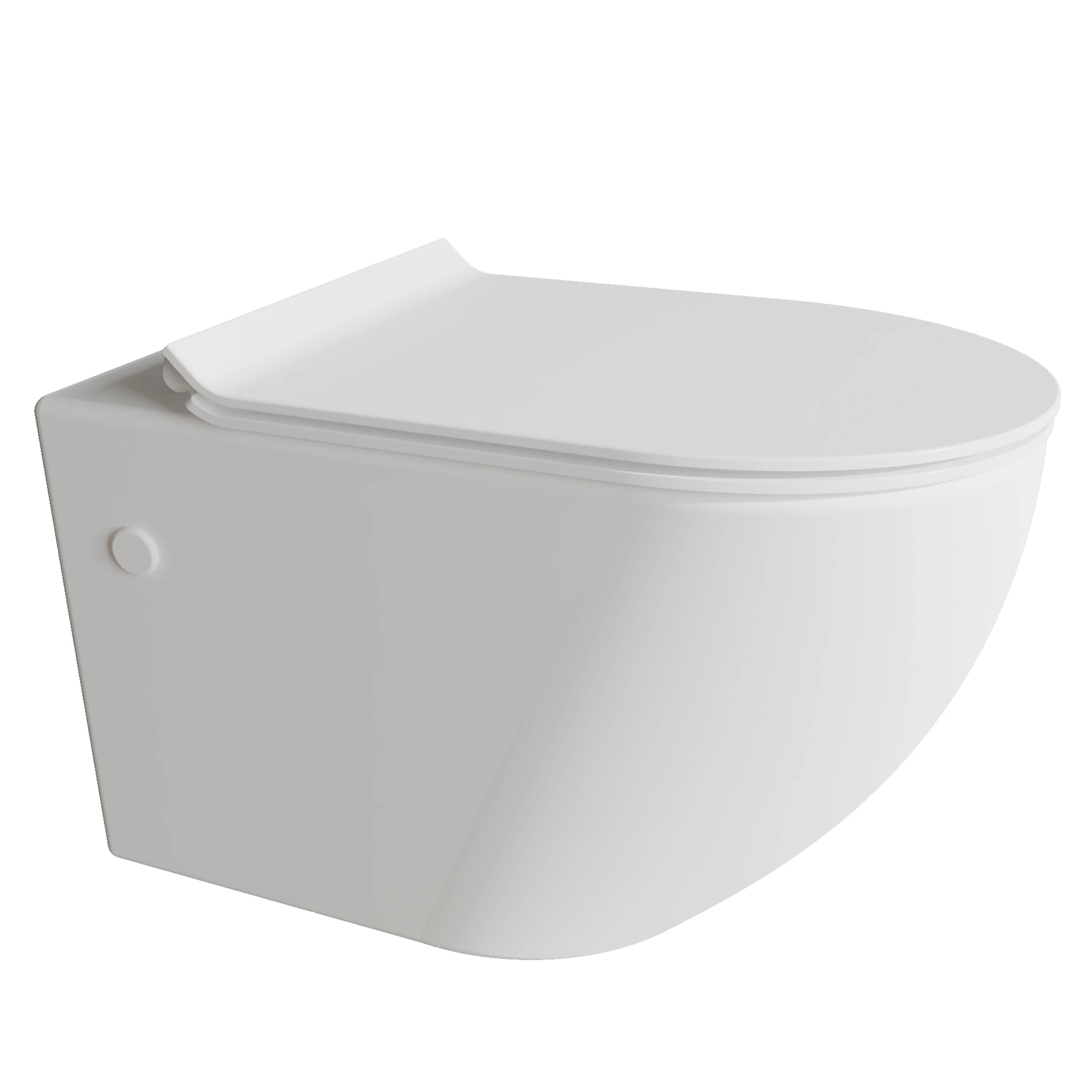 MEJE#MJ-2003R, Rimless Toilet Ceramic Nano Coating Hanging Toilet Wall Hung Toilet Bowl 21.65 x 14.17 x 14.96 inches Glossy Finish
