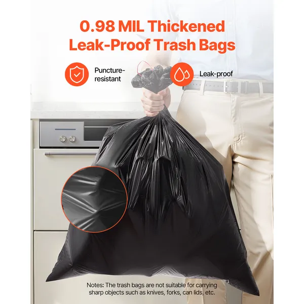Drawstring Trash Bags, 30 Gallon 50 Count Tall Kitchen Trash Bags, Extra Thick Tough and Durable Garbage Bag, Recyclable Bin Bag with Drawstrings, for Home Kitchen, Office, RV & Camping (Black)
