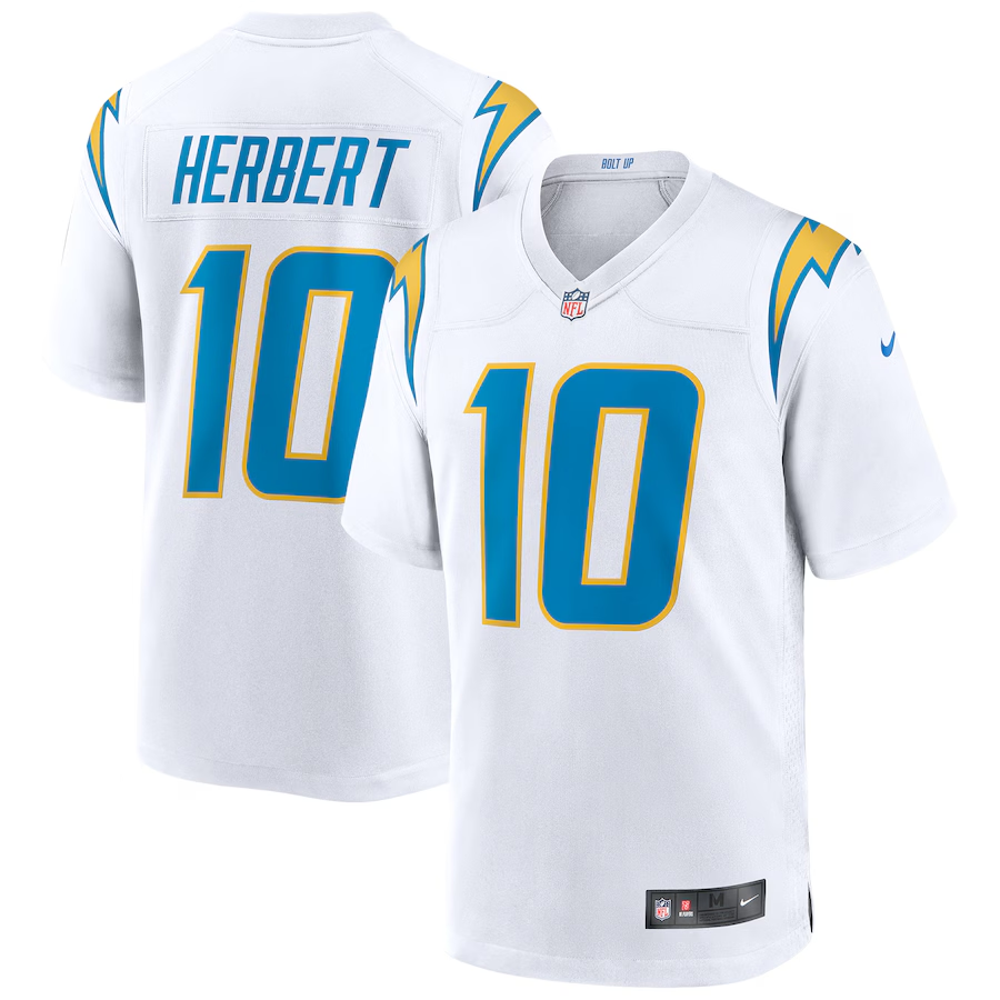 Los Angeles Chargers Justin Herbert Nike White Game Jersey